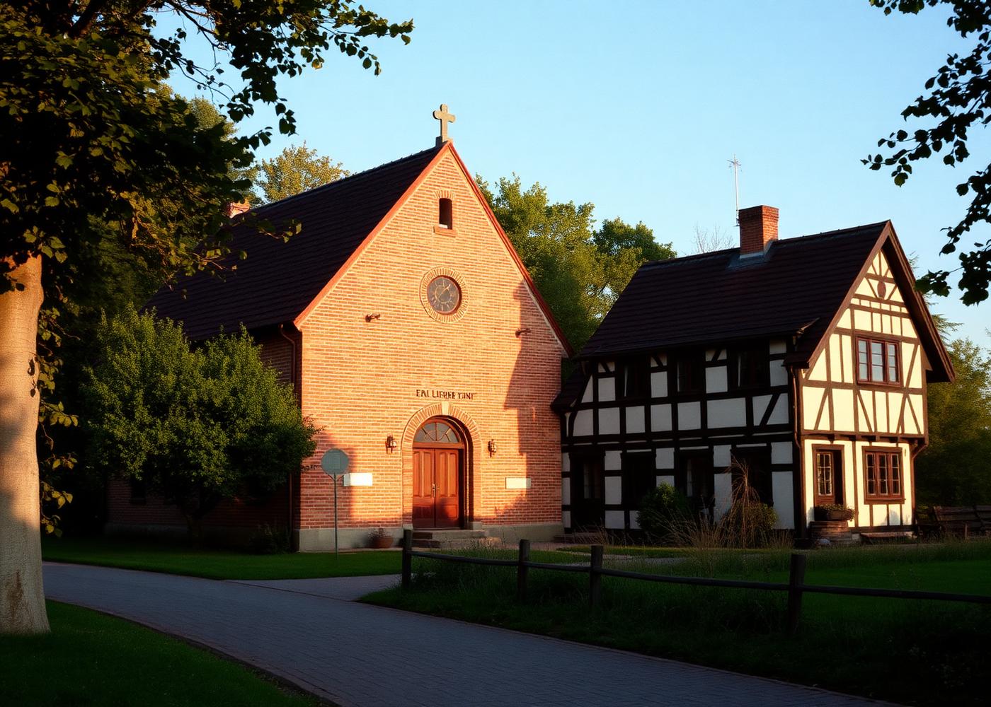Die Stephanuskirche in Egestorf im warmen Abendlicht